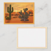 De Correspondance Carte décor désert et cactus. (Devant / Derrière)