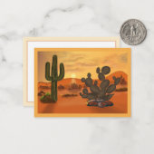 De Correspondance Carte décor désert et cactus. (Devant/Arrière en situation)