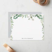De Correspondance carte d'encadré vert eucalyptus (Devant/Arrière en situation)