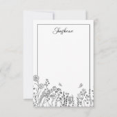 De Correspondance Carte Design Script Floral Sketch Note (Devant)