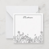De Correspondance Carte Design Script Floral Sketch Note (Devant)