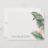 De Correspondance Carte d'information sur le feuillage tropical rose (Devant)