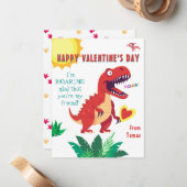 De Correspondance Carte Dinosaur Valentines Heureuse Sainte-Valentin (Devant/Arrière en situation)