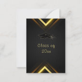 De Correspondance Carte d'invitation Gold Black Modern Graduation (Dos)