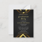 De Correspondance Carte d'invitation Gold Black Modern Graduation (Devant)