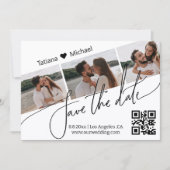 De Correspondance carte d'invitation moderne avec code QR 3 photos p (Devant)