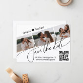 De Correspondance carte d'invitation moderne avec code QR 3 photos p (Devant/Arrière en situation)
