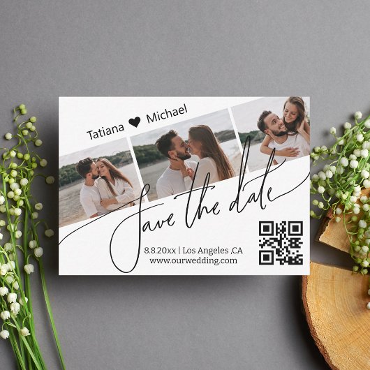 De Correspondance carte d'invitation moderne avec code QR 3 photos p