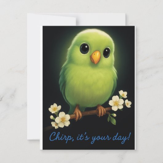 De Correspondance Carte d'observation d'oiseaux vert mignonne - Chir (Devant)