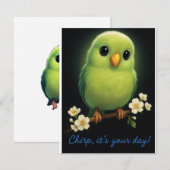 De Correspondance Carte d'observation d'oiseaux vert mignonne - Chir (Devant / Derrière)