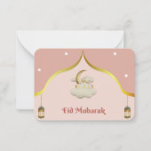 De Correspondance Carte Eid Moubarak rose blanc moderne (Devant)