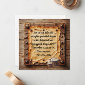 De Correspondance Carte Fête des mariées (Devant/Arrière en situation)