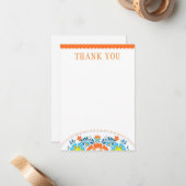 De Correspondance Carte Fiesta Thank You Note (Devant/Arrière en situation)