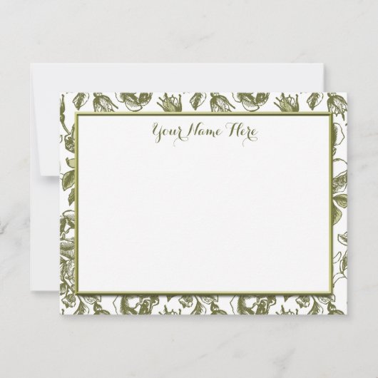 De Correspondance Carte Flat Flat Flat Rose personnalisée (Devant)