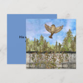De Correspondance Carte Flat Flat Sparrow Blue Sky Blank (Devant / Derrière)