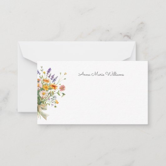 De Correspondance Carte fleur sauvage Floral Bouquet Note (Devant)
