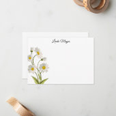 De Correspondance Carte Floral Note Nom Personnalisé (Devant/Arrière en situation)