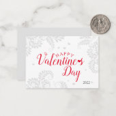 De Correspondance Carte Floral Valentine's Flat Note (Devant/Arrière en situation)
