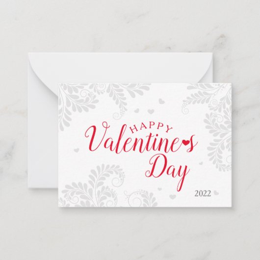 De Correspondance Carte Floral Valentine's Flat Note (Devant)