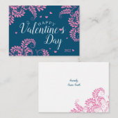De Correspondance Carte Floral Valentine's Flat Note (Devant / Derrière)