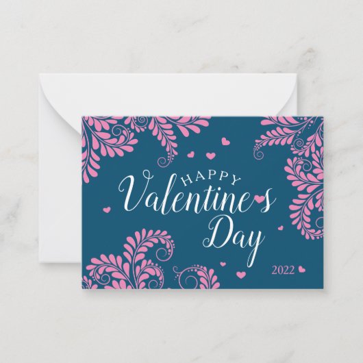De Correspondance Carte Floral Valentine's Flat Note (Devant)