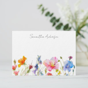 De Correspondance Carte florale Fleur sauvage plat personnalisée