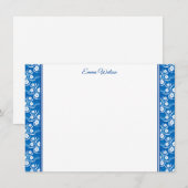 De Correspondance Carte Flore Bleu-Note Plat (Devant / Derrière)