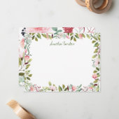 De Correspondance Carte Flore rose personnalisée (Devant/Arrière en situation)