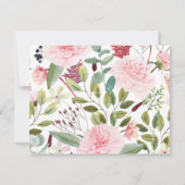 De Correspondance Carte Flore rose personnalisée (Dos)