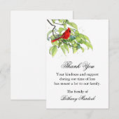 De Correspondance Carte funéraire Merci, Cardinal sur un membre (Devant / Derrière)