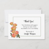 De Correspondance Carte funéraire Merci - Roses Jaunes (Devant)