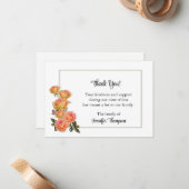 De Correspondance Carte funéraire Merci - Roses Jaunes (Devant/Arrière en situation)