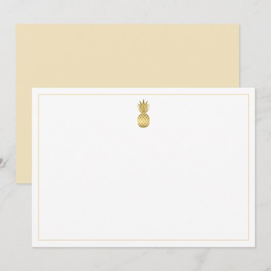De Correspondance Carte Gold Pineappy Note (Devant / Derrière)