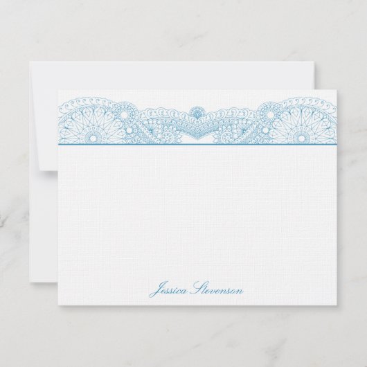 De Correspondance Carte Henna Custom Flat Note (bleu) (Devant)
