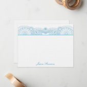 De Correspondance Carte Henna Custom Flat Note (bleu) (Devant/Arrière en situation)