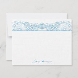 De Correspondance Carte Henna Custom Flat Note (bleu)