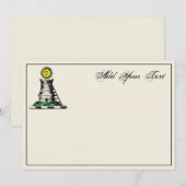 De Correspondance Carte Heraldic Medieval Castle Emblem Crest Note (Devant / Derrière)