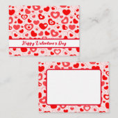 De Correspondance Carte Heureuse Sainte-Valentin Red Hearts Flat Not (Devant / Derrière)