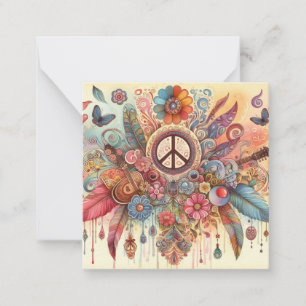 De Correspondance Carte Hippy colorée