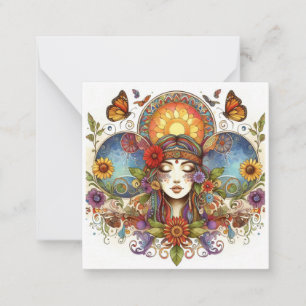 De Correspondance Carte Hippy colorée