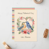 De Correspondance Carte Inséparable Heureuse Sainte-Valentin aquarel (Devant/Arrière en situation)