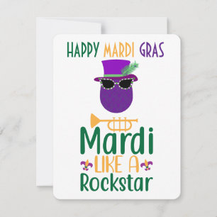 De Correspondance Carte Mardi Gras comme une rockstar