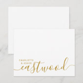 De Correspondance Carte Mariage Gold Monogram Note (Devant / Derrière)