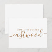 De Correspondance Carte Mariage Gold Monogram Note (Devant / Derrière)