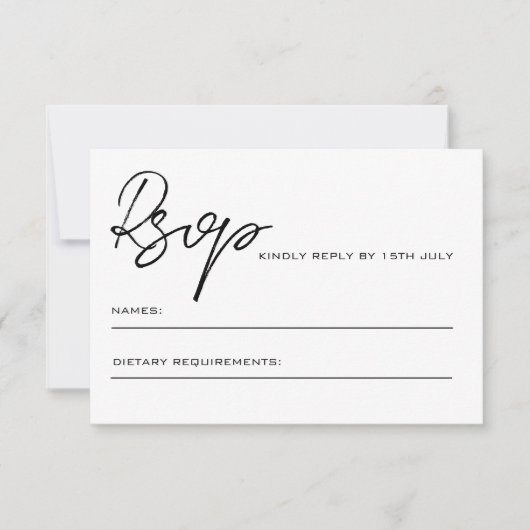 De Correspondance Carte mariage Rsvp avec code QR arrière (Devant)