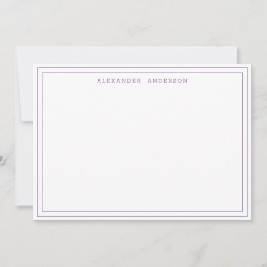 De Correspondance Carte Mauve moderne professionnelle double frontiè (Devant)