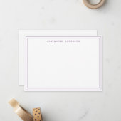 De Correspondance Carte Mauve moderne professionnelle double frontiè (Devant/Arrière en situation)