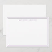 De Correspondance Carte Mauve moderne professionnelle double frontiè (Devant / Derrière)