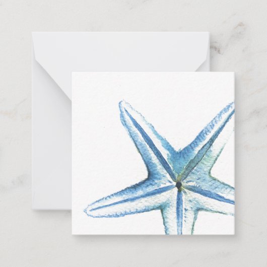 De Correspondance Carte Mini Note Aquarelle Bleue Starfish (Devant)
