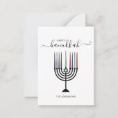De Correspondance Carte Mini-Note Hanoukka Menorah Holiday (Devant)